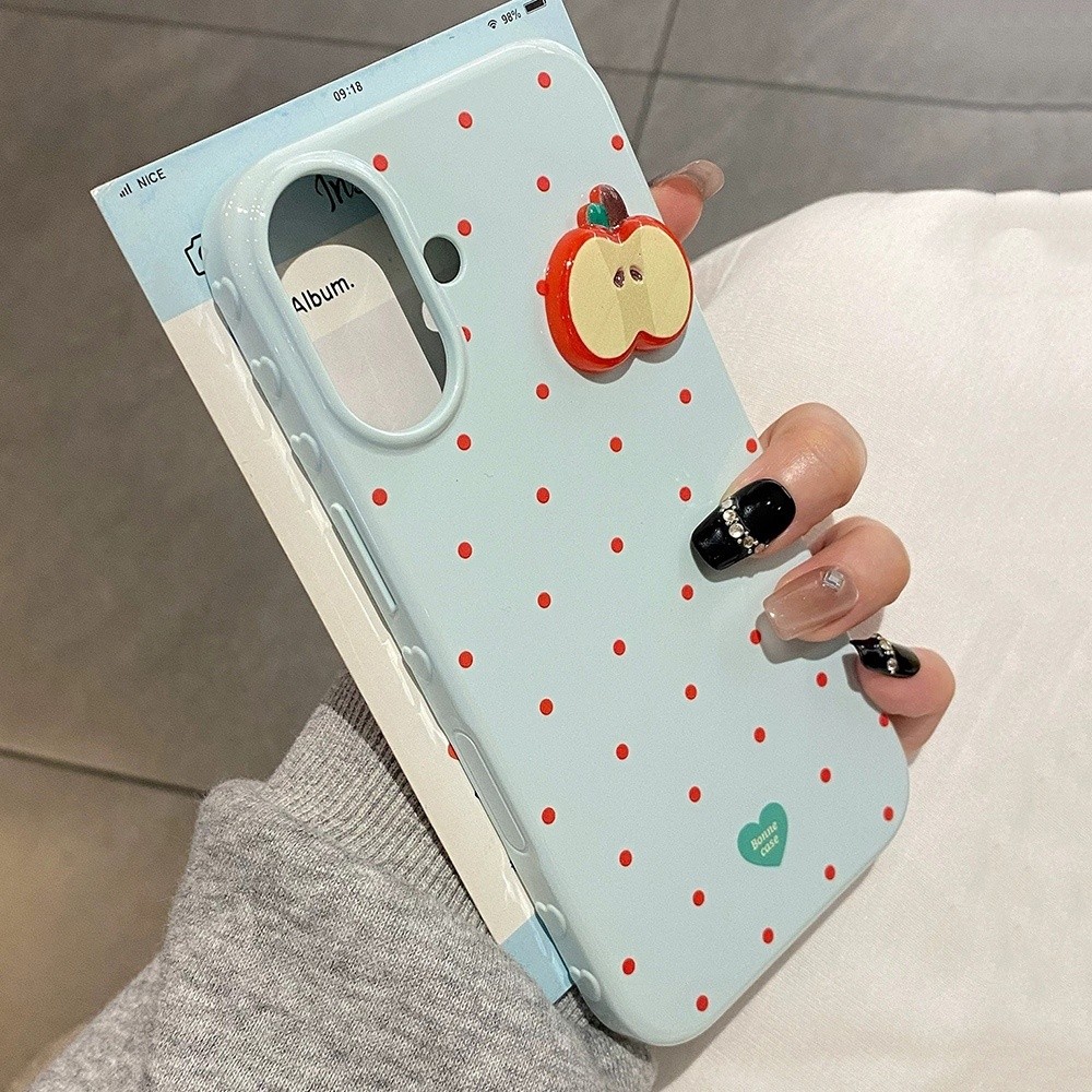 Ốp điện thoại mềm 3D Fruit Dots cho iPhone 17ProMax 16 15 14 13 12 Vỏ bảo vệ chống sốc