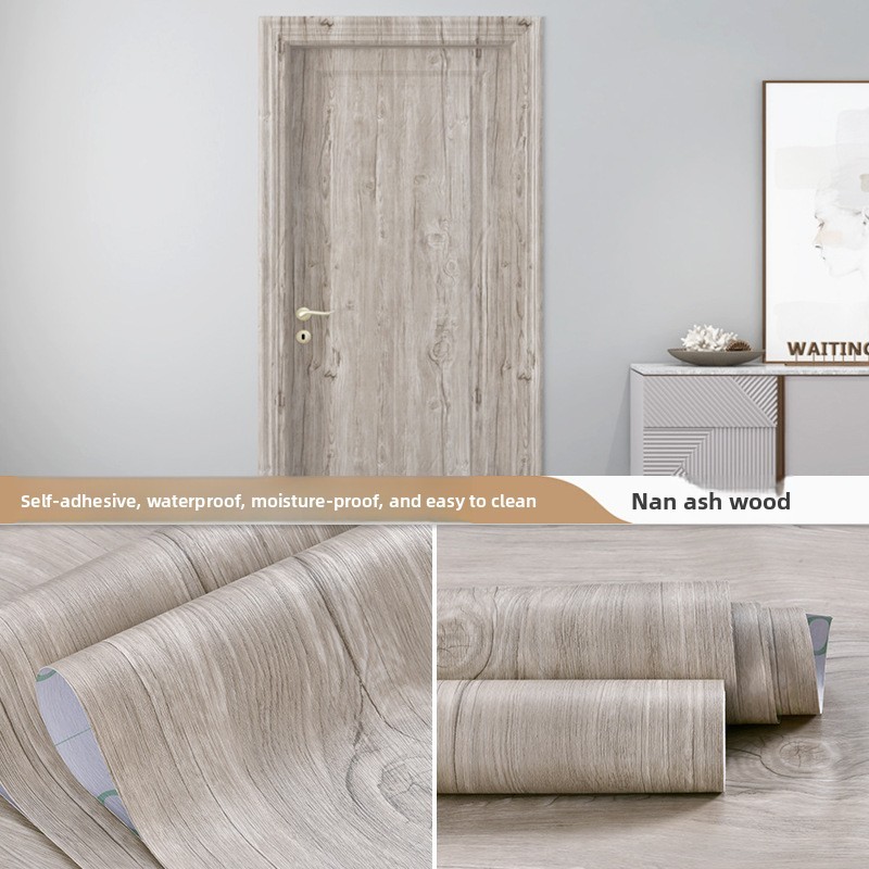 Nhật Ký Dán Tường Tự Dính Giấy Dán Tường Nội Thất Tân Trang Dán Tủ Quần Áo Cửa Hạt Gỗ Phim Boeing