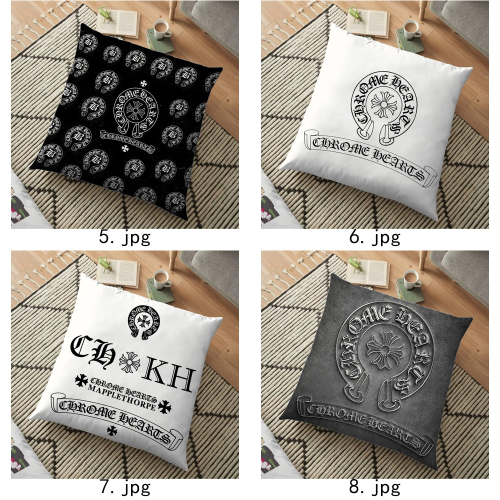 Vỏ gối ném Logo Chrome Hearts Vỏ gối in một mặt (Không có lõi)