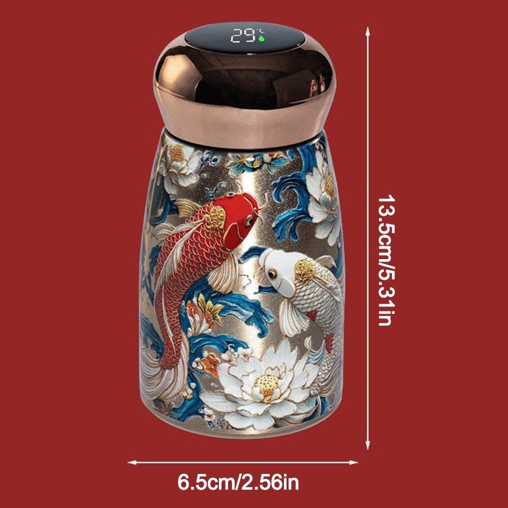 Cốc cách nhiệt SNUGHOUSE, Bình nước giữ nhiệt 230ml phong cách Trung Quốc, Màn hình hiển thị nhiệt độ chống rò rỉ bền bỉ Cốc cà phê bằng thép không gỉ 304 ngoài trời