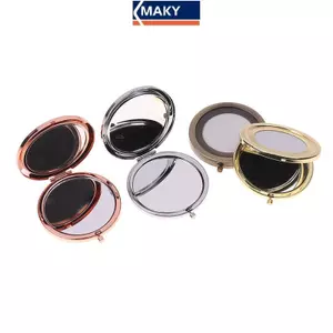 MAKY Có Thể Gập Lại Vintage Gương Trang Điểm Mini Vuông Trang Điểm Vanity Gương Di Động Tay Gương Hai Mặt Gương Nhà Thơ Mỹ Phẩm Gương VN