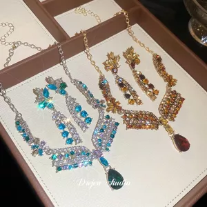 Châu Âu Mỹ Kim Cương Đính Hoa Giọt Nước Bông Tai Bộ Cổ Điển Thời Trung Cổ Trang Sức Nhẹ Sang Trọng Cao Cấp Trang Sức Nữ 2026-6-11