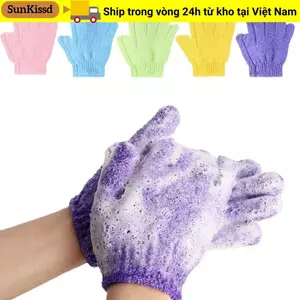 SUNKISSD Găng tay đi tắm Năm Ngón Tay, Miếng Bọt Biển Massage Dưỡng Ẩm Tắm Rửa Vải, Tẩy Tế Bào Chết Bền Da Tẩy Tế Bào Chết Cơ Thể Back Cleaner Sản Phẩm Spa Phòng Tắm