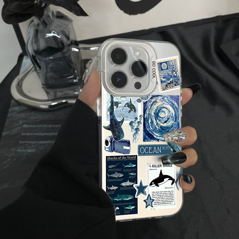 Ốp điện thoại Shark IMD cho iPhone 17 16 15 14 13 12 11 Pro Max Plus X Xr Xs Max 7 8 Plus