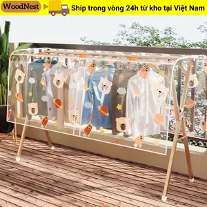 WOODNEST Quần Áo Che Bụi, Bảo Quản Đầm Dày Chống Bụi, Chất Lượng Cao Chống Thấm Nước Dung Tích Lớn Quần Áo Túi Bụi Cho Áo Phù Hợp Với Đầm