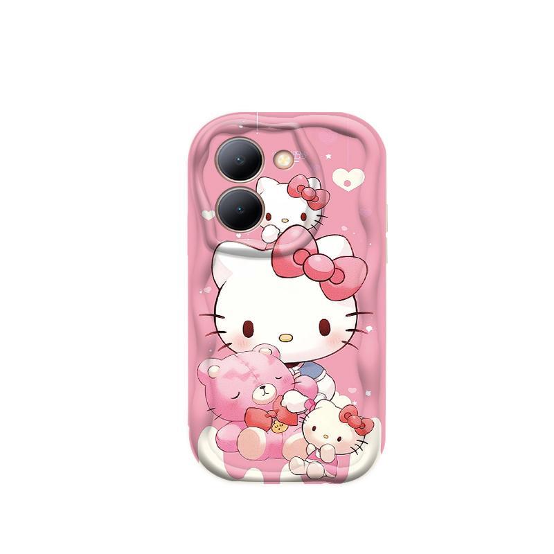 Vỏ Silicon Hoạt Hình Cho VIVO Y28 Y36 4G Y27S Bảo Vệ 3D Vỏ Điện Thoại Mềm TPU Kitty Sinh Viên Chống Sốc
