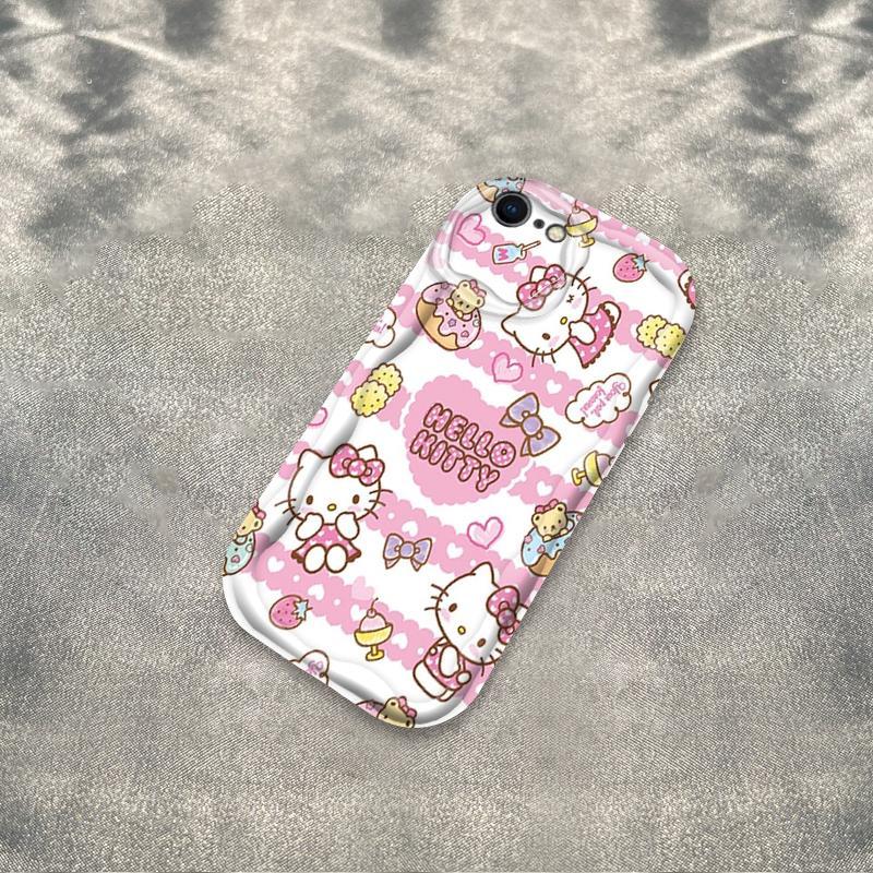Ốp Silicon Hoạt Hình Cho iPhone 6 6S 6 Plus 6S Plus 7 8 Plus SE 2020 Vỏ Điện Thoại Mềm 3D TPU Kitty Girl Sinh Viên Ốp Lưng Chống Sốc