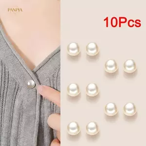 PNPIA- 10 Chiếc Ngọc Trai Nút Chân DIY Trang Trí Nút An Toàn Có Cho Giày Nón Túi Khăn Choàng Cổ Kim Bule Cố Định Pin Trâm Cài