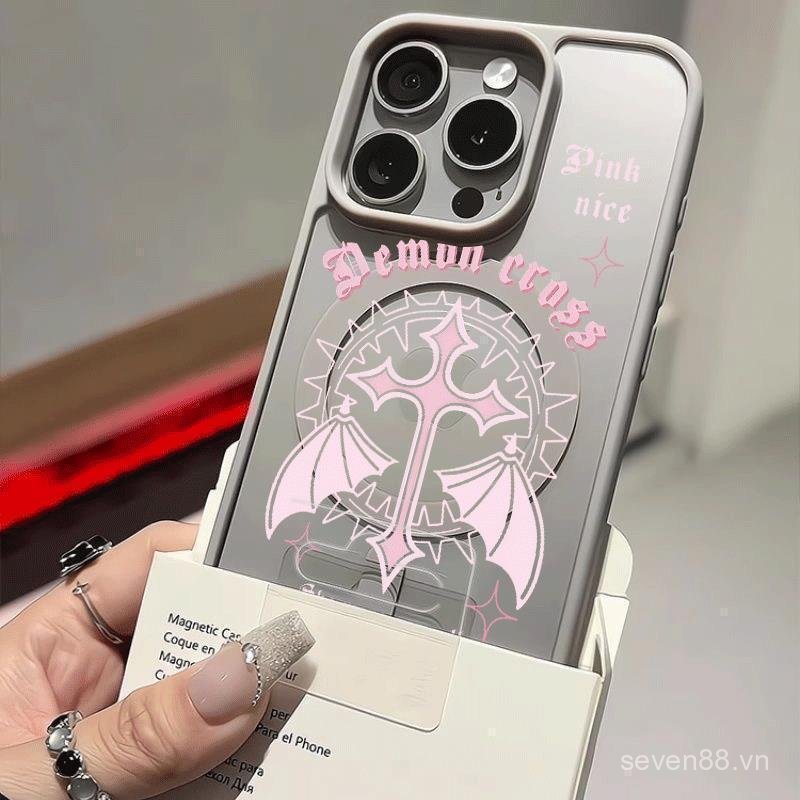 Ốp Điện Thoại Thích Hợp Cho iPhone 7 8 X XS XR XSMAX 11 12 13 14 15 16 17 Pro max Plus Vỏ Từ Tính Chữ Thập Tiếng Anh Vỏ Bảo Vệ Chống Sốc Bao Gồm Tất Cả LFZ0