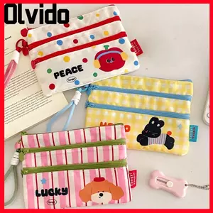 Túi đựng hộ chiếu du lịch OLVIDO, có dây kéo Túi lưu trữ ID dung tích lớn, Túi lưu trữ nhiều lớp in hoạt hình di động