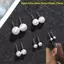 Bông tai GILL, Phụ kiện trang sức Bông tai bóng tròn thanh lịch, Thời trang 4mm 5mm 6mm 8mm 10mm 12mm Hình tròn Bông tai đính hôn đám cưới