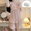 Đồ Ngủ Mùa Hè Không Tay Có Đệm Ngực Nữ Áo Ba Lỗ Cotton Đám Mây Mẫu Mới Quần Short Ren Phong Cách Công Chúa Đồ Mặc Nhà