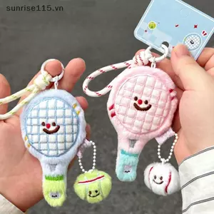 SRVN 1 Mảnh Sang Trọng Tennis Raet Túi Búp Bê Mặt Dây Chuyền Móc Khóa Đồ Trang Trí Đồ Chơi Cặp Đôi Người Bạn Thân Nhất Treo Quà Tặng Trang Trí.