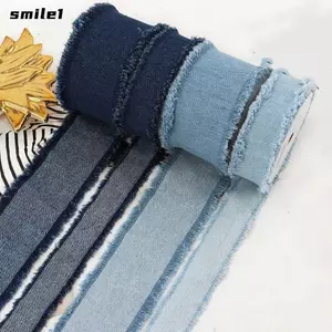 Ruy băng Denim SMILE, Kẹp tóc cao bồi màu xanh Nơ vải Jeans, Màu trơn 1,5 hạt DIY May thủ công Bó hoa cô dâu