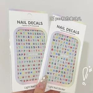 Màu Sắc Tiếng Anh Chữ Dán Dopamine Mắt Góc Mặt Trang Điểm Trẻ Em Dễ Thương Dán Móng Tay Số Miếng Dán Làm Móng Tay 26.6.12