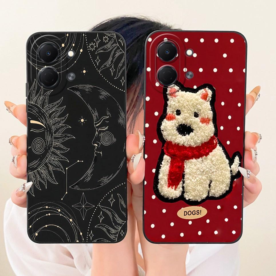 Phim Hoạt Hình Thẩm Mỹ Cặp Đôi Trái Tim Thời Trang Vỏ Cho Tecno Spark Go 3 GO3 KN3 Ốp Lưng Mờ Chống Sốc Silicon Mềm Vỏ Điện Thoại