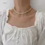 PNPIA- Mới Ngọc Trai Thanh Lịch Đính Hạt Choker Nelace Nữ Tinh Tế Hai Lớp Xương Đòn Dây Xích Nelace Trang Sức Cho Nữ Quà Tặng