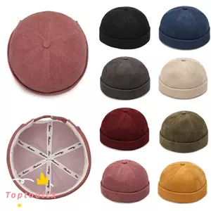 Mũ tròn TOPTOOLCX, Mũ vải nhung Cotton Hip Hop, Mũ Skullcap có thể điều chỉnh chắc chắn Unisex