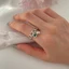 Dây Xích Bóng Nhỏ Rỗng Nhẫn Nữ Retro Thời Trang Xanh Zircon Sáng Bóng Phong Cách Mới Mở Nhẫn Chỉ Số Nhẫn 1XYV
