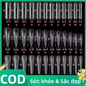Trong Kho 288Pcs Acrylic Nail Nghệ Thuật Lời Khuyên & Kép Hình Dạng Cho UV Gel Xây Dựng Mở Rộng Top Khuôn Mẫu Cá Tuyết