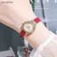 Đồng hồ thạch anh nữ Vỏ kim cương giả Vỏ vàng Dây da PU hoàn hảo để mặc hàng ngày Hẹn hò Quà tặng đẹp