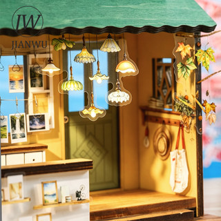 JIANWU Vintage Nhà Sống Ánh Sáng Vật Liệu Cảnh Quan Cắt Dán Thêu Sò PET Miếng Dán Sáng Tạo DIY Tạp Chí Văn Phòng Phẩm