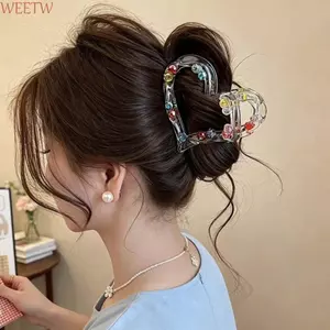 Kẹp Cá Mập WEETW Y2K, Móng Vuốt Tóc Ngôi Sao Phong Cách Dopamine Sáng, Kẹp Hàm Dễ Thương Chống Trơn Trượt Răng Mùa Xuân Mạnh Mẽ Nhẹ Kẹp Tóc Cá Mập Đuôi Ngựa Giá Đỡ