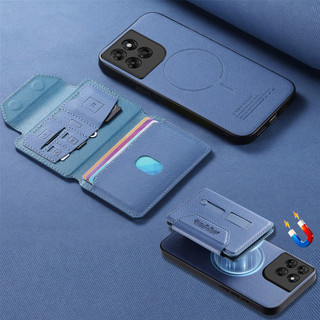Ốp Từ Tính Mạnh Mẽ Cho Honor 600 500 Pro 400 Smart X7D X9B X9C X70 X9D Magic 7 Lite Win Turbo Đa Năng Lưu Trữ Thẻ Khe Cắm Điện Thoại Phong Cách Kinh Doanh