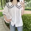 Áo sơ mi cổ cánh hoa nhỏ tươi ngọt ngào Giảm tuổi tác Công ty búp bê hai lớp