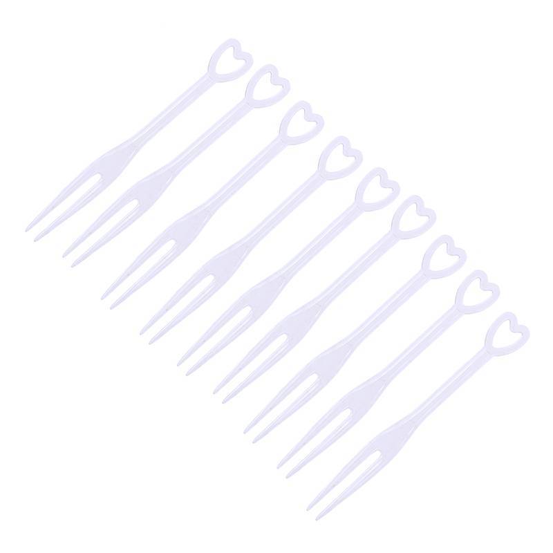 Unewtyu 500 Cái / 200 Chiếc Nĩa Bánh Hình Trái Tim Mini Trẻ Em Nhựa Món Tráng Miệng Nĩa Trái Cây Bộ Đồ Ăn Tiệc Nướng Dụng Cụ VN
