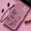 Kim Cương Dập Nổi In Hoa Hồng Ốp Lưng Điện Thoại Honor 600 Pro 5G 600Pro 5G Sách Da Full Silicone Cover