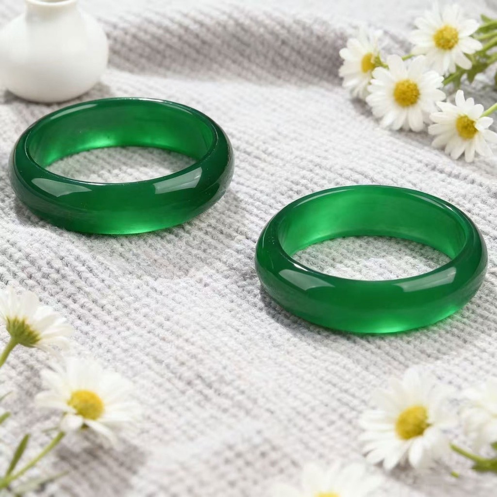 Vòng tay đá mắt mèo xanh đậm rộng 15mm