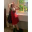 Đầm đeo hoa kỳ nghỉ bên bờ biển màu đỏ Váy mùa hè Hot Girl Váy ôm sát eo hẹp Váy buộc dây
