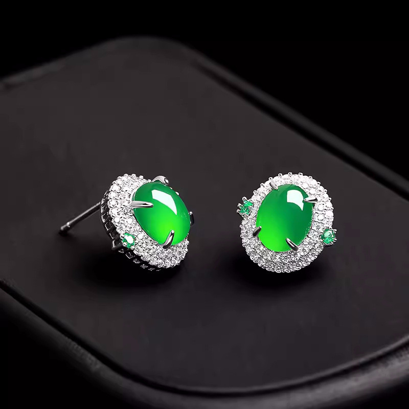 Bông tai nữ Chalcedony tự nhiên thanh lịch