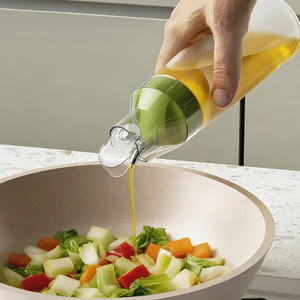 Chống Rò Rỉ Tự Động Lật Dầu Chai Dầu PET Trong Suốt Cho Nhà Bếp Nấu Salad Dầu