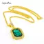 AqToCna Kẻ Sọc Kim Cương Vuông Ruby Nelace Hip Hop Nam Mặt Dây Chuyền Đá Đỏ Mặt Dây Chuyền Trang Sức Vintage Trang Phục Phụ Kiện AqToCna
