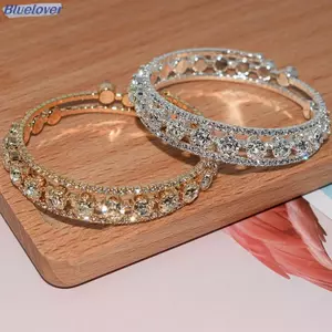 Bluelover Thời Trang Pha Lê Vòng Tay Nữ Cưới Lắc Tay Tay Trang Sức Nhiều Lớp Cô Dâu Kim Cương Giả Vòng Tay Mới