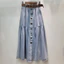 Châu Âu Thời Trang Thắt Lưng Co Giãn Đơn Giữa Chiều Dài Váy Denim Nữ Mùa Hè Phù Hợp Với Chữ a Lớn Xoay Váy T