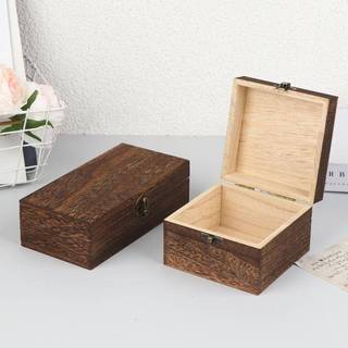 DIAPER & CORED Vintage Gỗ Bản Lề Hộp Bảo Quản Trang Sức Vuông Thủ Công Tổ Chức Có Nắp Cho Gia Đình YTH