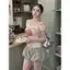 Áo thun ngắn tay in hình dâu tây Milyfashion Mùa hè Phong cách mới Slim-fit Slimer Look Stacked Niche All-Match Short Top One-Shoulder Y2
