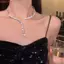 CODECOVED Kim Cương Giả Choker, Vòng Cổ Giọt Nước Phong Cách Cổ, Ánh Sáng Thời Trang Sang Trọng Lấp Lánh Cổ Nữ Trang Sức Mặc Tiệc
