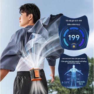 Quạt Đeo Lưng Q2 Pro - 199 Độ Gió Mạnh, Làm Mát Bằng Nửa Dẫn, Đèn LED Sáng, Siêu Nhẹ 300g, Đeo Eo/Cổ/Lưng/Treo Bàn!