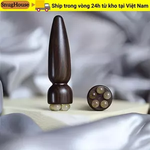 SNUGHOUSE Dụng cụ chăm sóc da làm đẹp, Máy mát xa da mặt bằng gỗ không sơn, Gỗ đàn hương nóng Thiết bị thư giãn da mặt Pod Sen nhỏ Chăm sóc da mặt