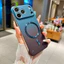 Ốp Điện Thoại Từ Tính Không Khung Cho Vivo X200 Pro Mini X100 X100S V40 V30 V29 V27 iQOO 12 Pro 5G 4G Sang Trọng Gradient Business Cover Sạc Không Dây Vỏ Cứng Mờ Chống Sốc