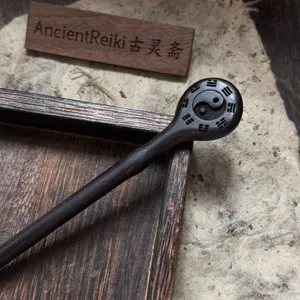 WHX [Kẹp Tóc Gỗ Đàn Hương] 14.8cm Kẹp Tóc Gỗ Đàn Hương Tím Không Sơn Không Nhuộm Kẹp Tóc Cổ Kẹp Tóc Trung Quốc
