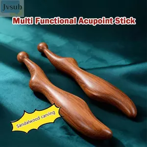 Gậy bấm huyệt JVSUB, Dụng cụ cạo kinh tuyến trị liệu cổ, Trị liệu bàn chân Nút bấm bấm huyệt Gỗ đàn hương Massage toàn thân