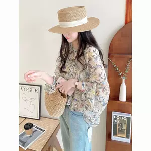 Áo voan thời trang dáng rộng mùa hè Slimer Look Tulle Floral Kem chống nắng dài tay