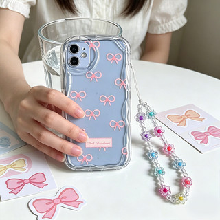 Ốp Lưng Hoa Tình Yêu Nơ Cho Redmi Note 14 13 12 11 10 Pro Plus 11S 10S Redmi 13X 14C 13C 13 12 TPU Có Dây Xích Trong Suốt Vỏ Điện Thoại ﻿ ﻿