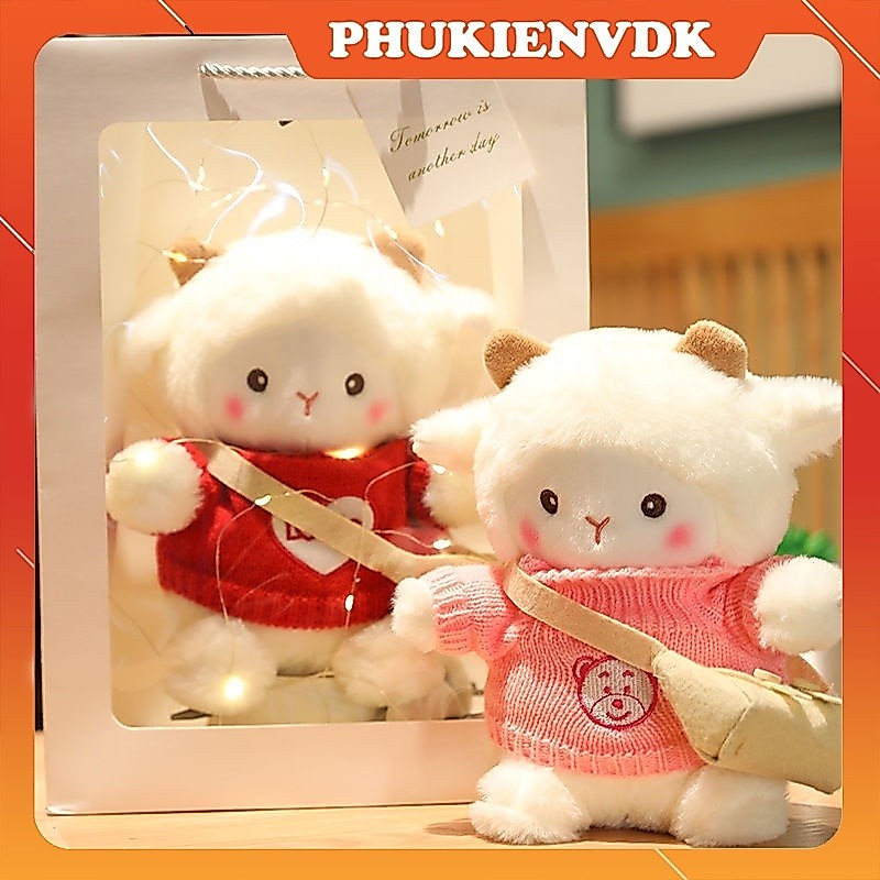 Gấu Nhồi Bông Cừu Lạc Đà Alpaca Trắng Mềm Mại Kèm Túi Quà Tặng Đáng Yêu Xinh Xắn | BigBuy360 - bigbuy360.vn
