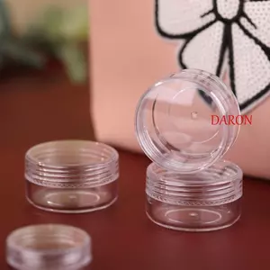 DARON Clear Cream Jar, Hộp đựng đồ trang sức di động trong suốt, Mỹ phẩm đóng chai phụ bằng nhựa đa năng Mini Chai rỗng dành cho nữ